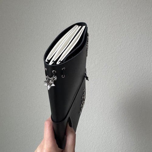 A5 Corner Star Studded Leather Journal