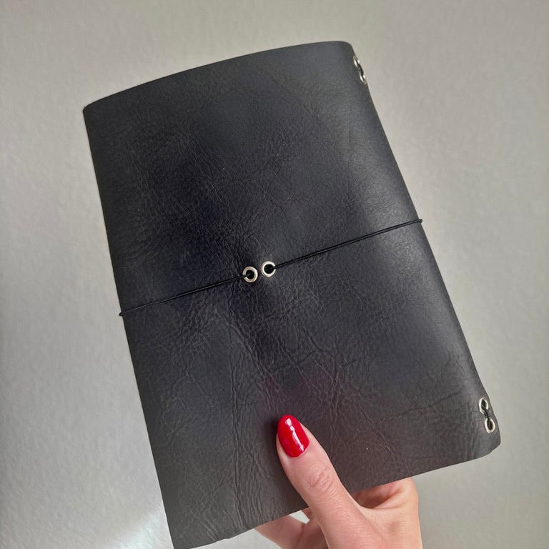 A5 Pierced Vertical Grommet Leather Journal