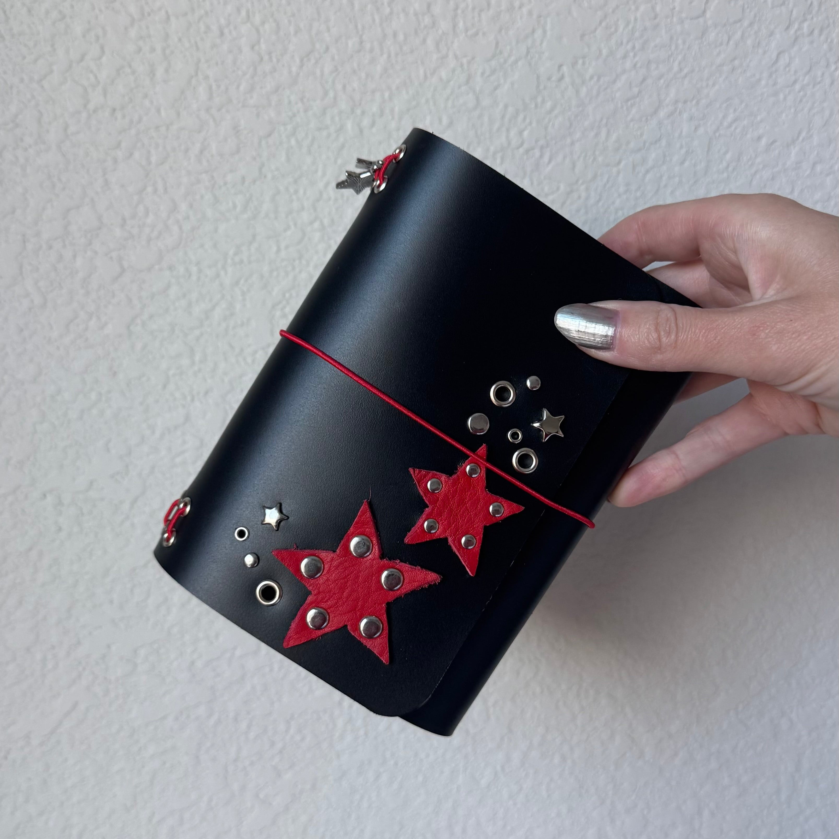 A6Pocket Red Star Leather Journal