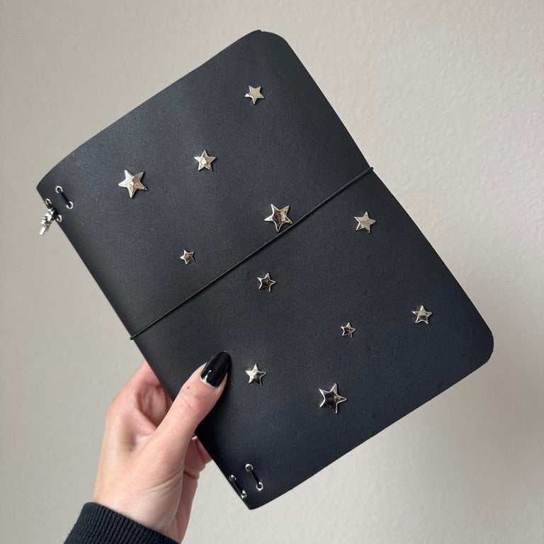 A5 Star Studded Leather Journal