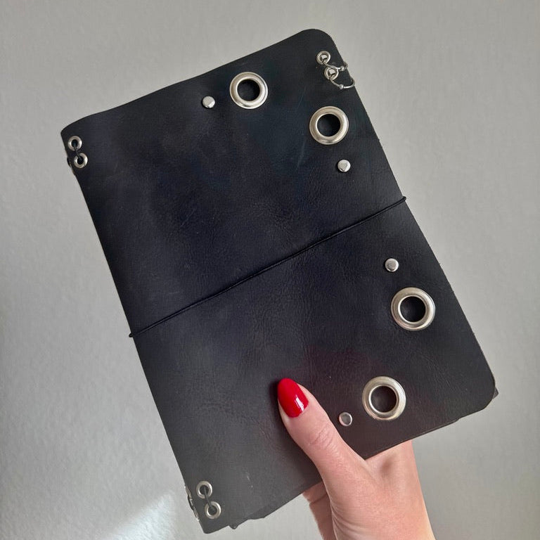 A5 Pierced Corner Grommet Leather Journal