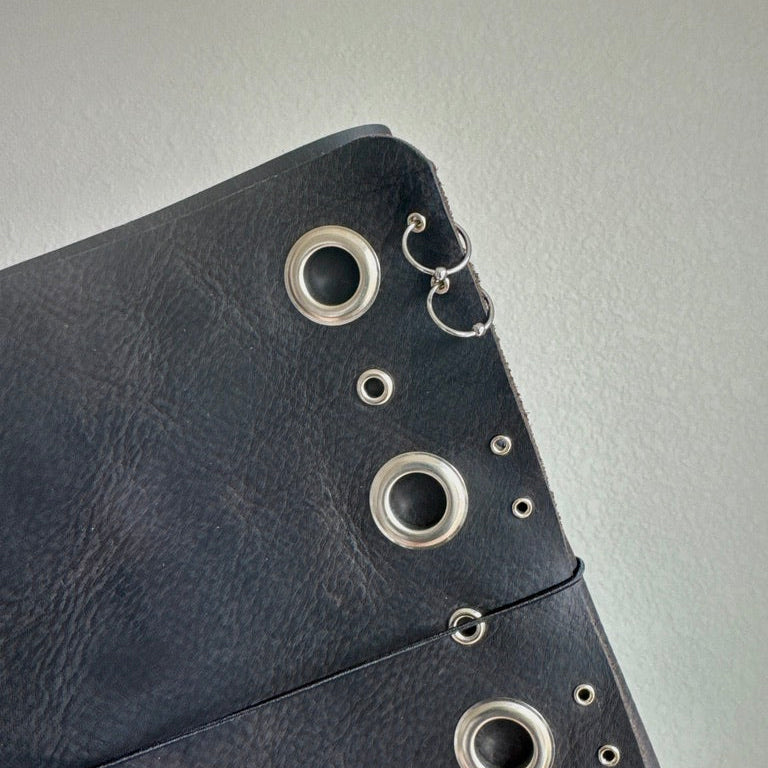 A5 Pierced Vertical Grommet Leather Journal