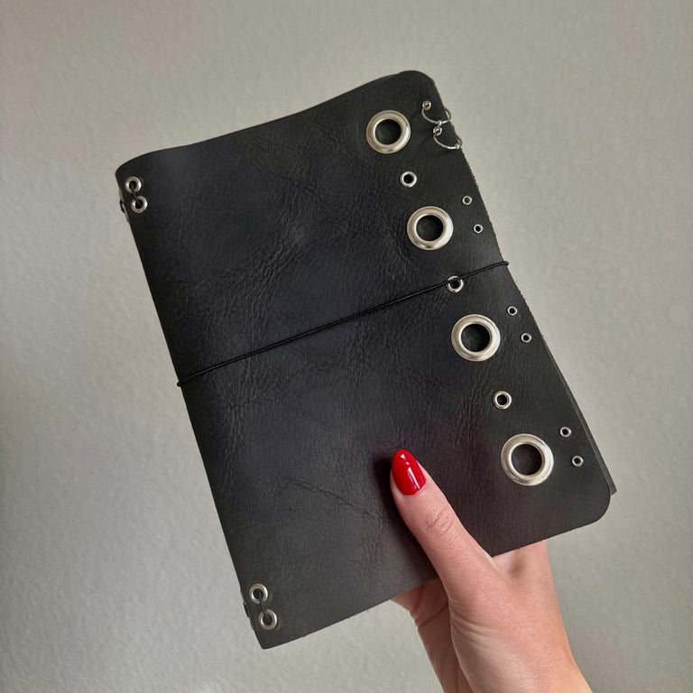 A5 Pierced Vertical Grommet Leather Journal