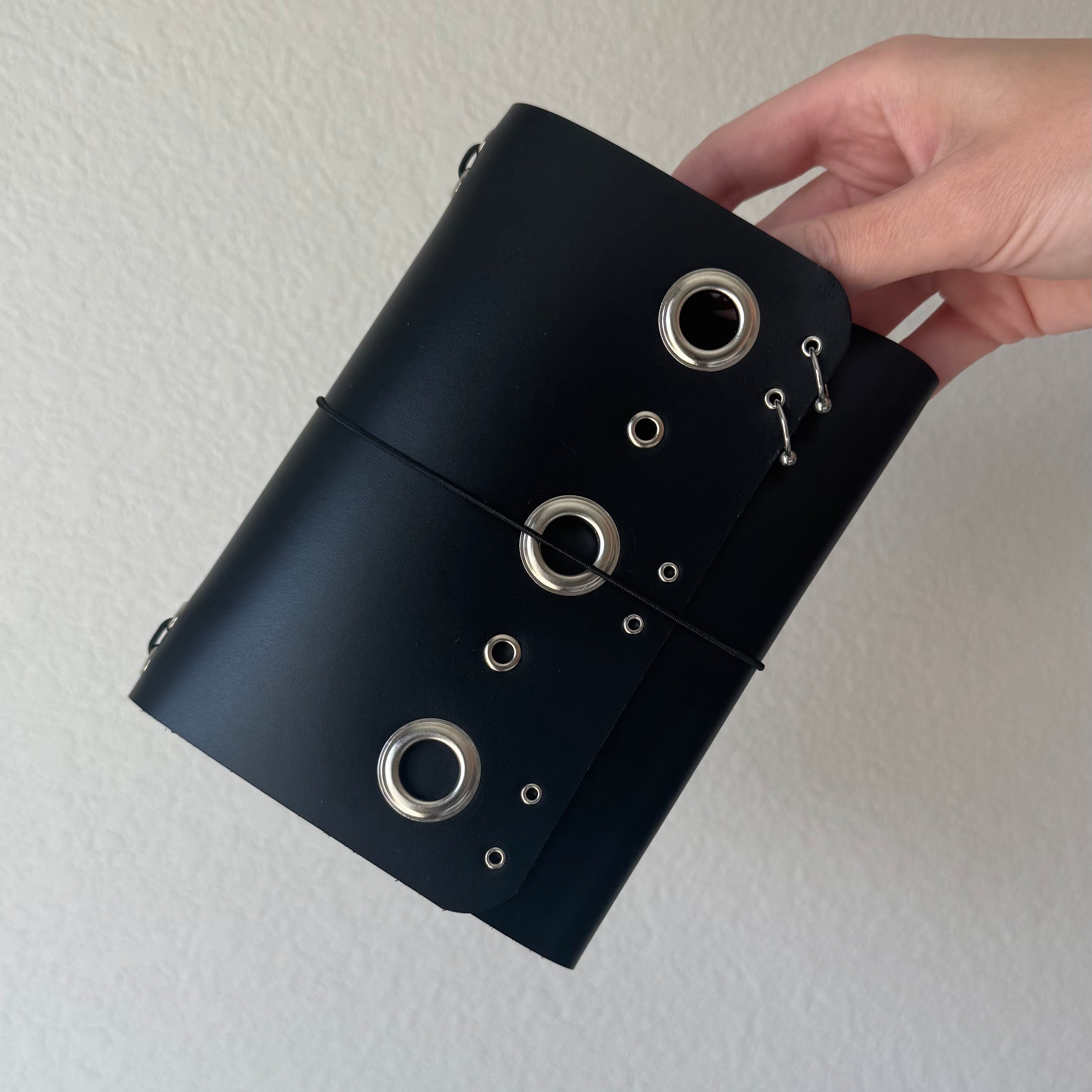 A6 Pierced Grommet Leather Journal