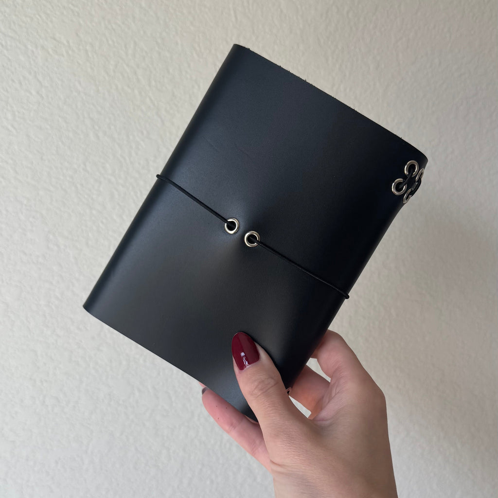 A6 Pierced Grommet Leather Journal