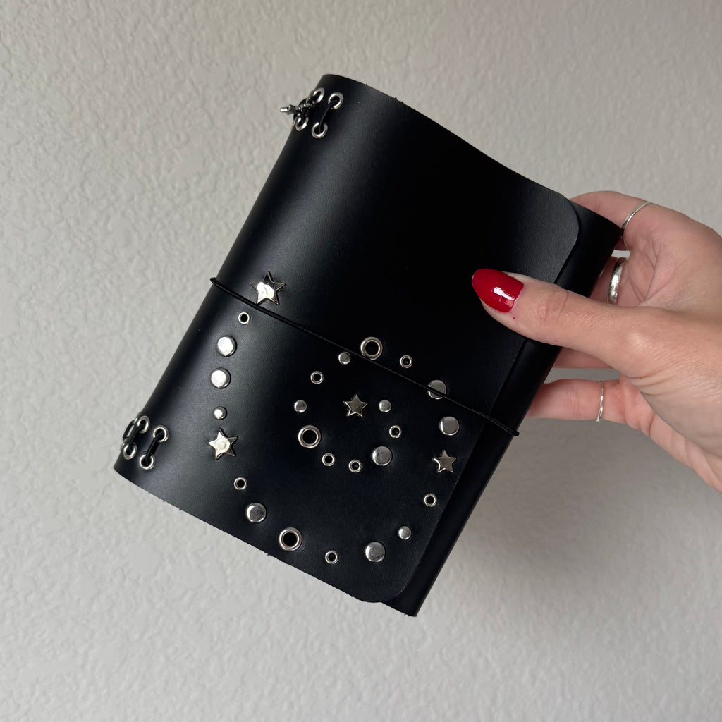 A6 Spiral Stud Leather Journal
