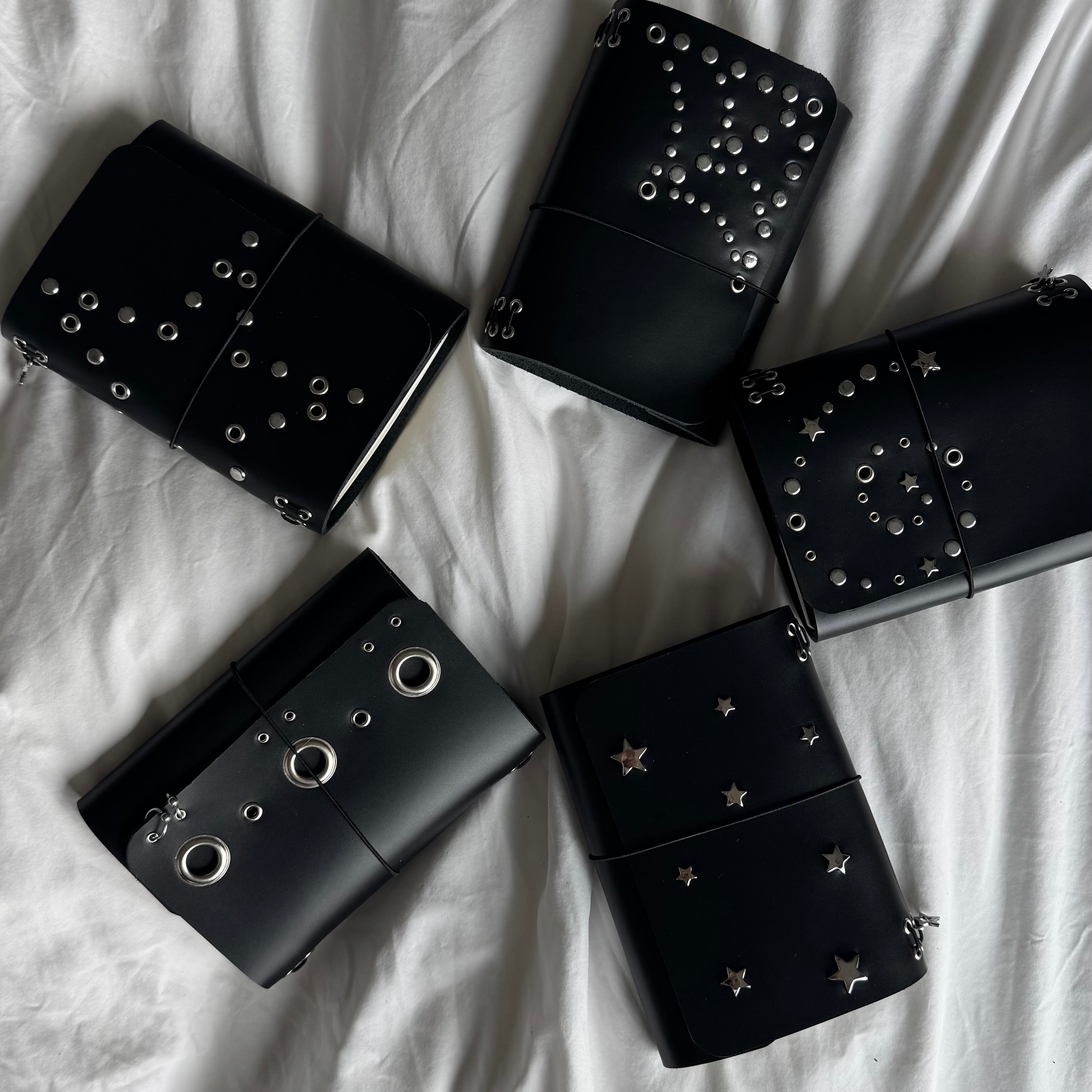 A6 Little Star Studs Leather Journal