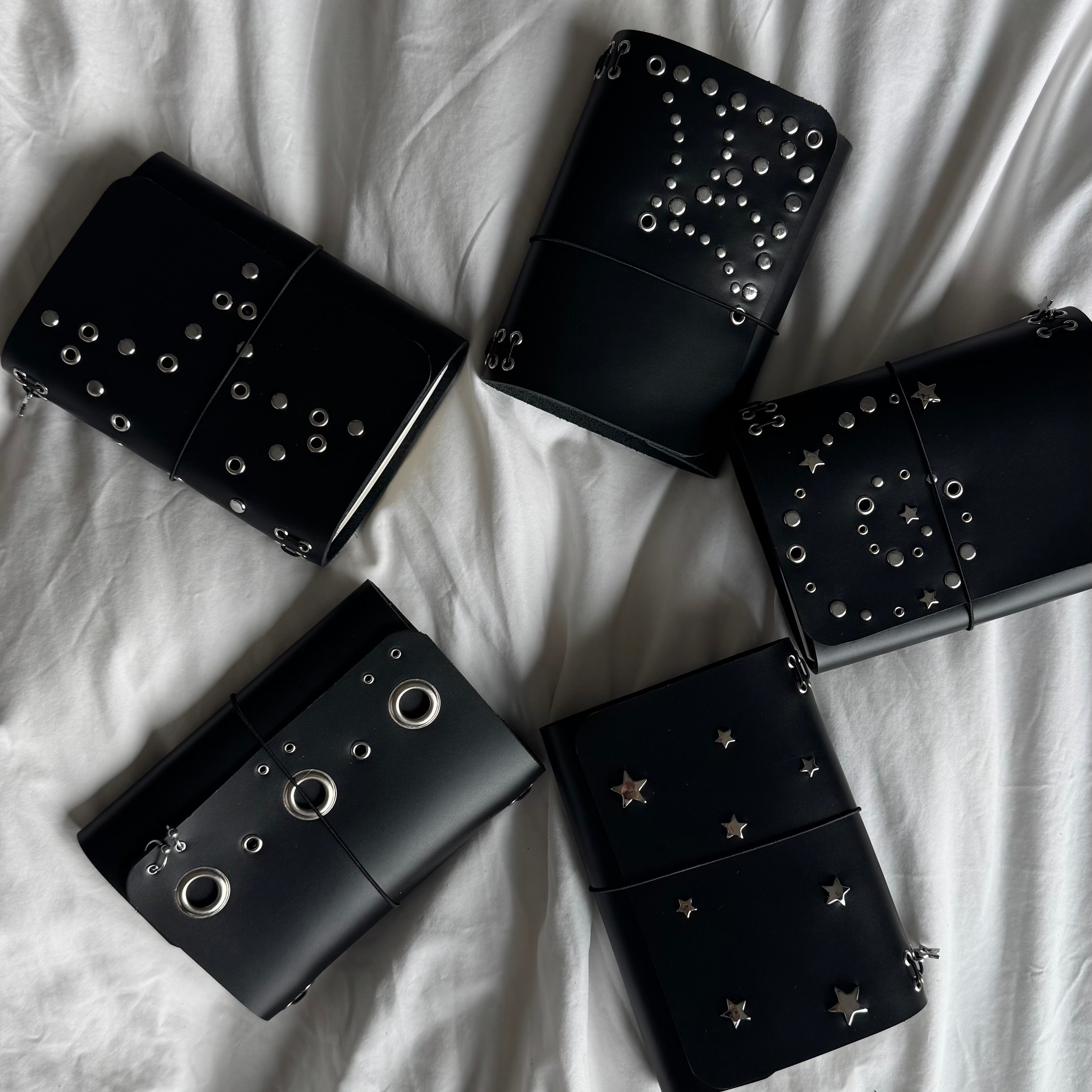 A6 Pierced Grommet Leather Journal